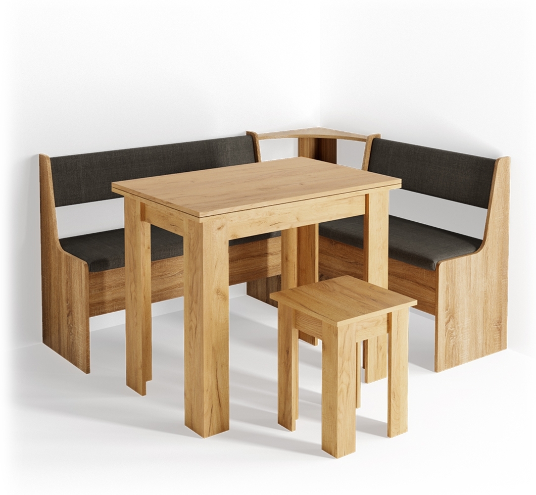 Eckbankgruppe Roman Goldkraft Eiche 150 x 120 cm mit Tisch Vicco Bild 1