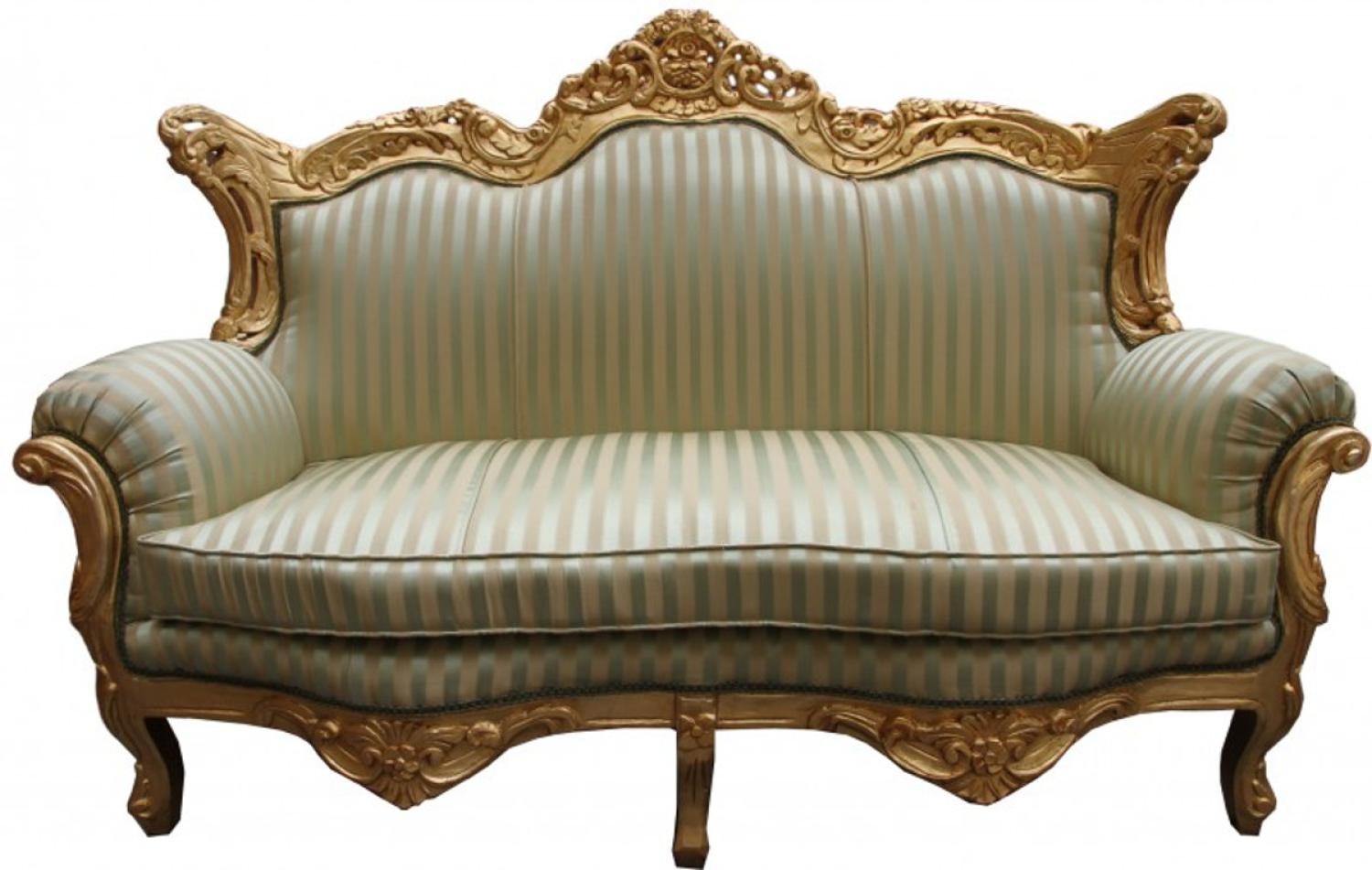 Casa Padrino Barock 2er Sofa Master Jadegrün /Beige / Gold - Wohnzimmer Couch Möbel Lounge Bild 1