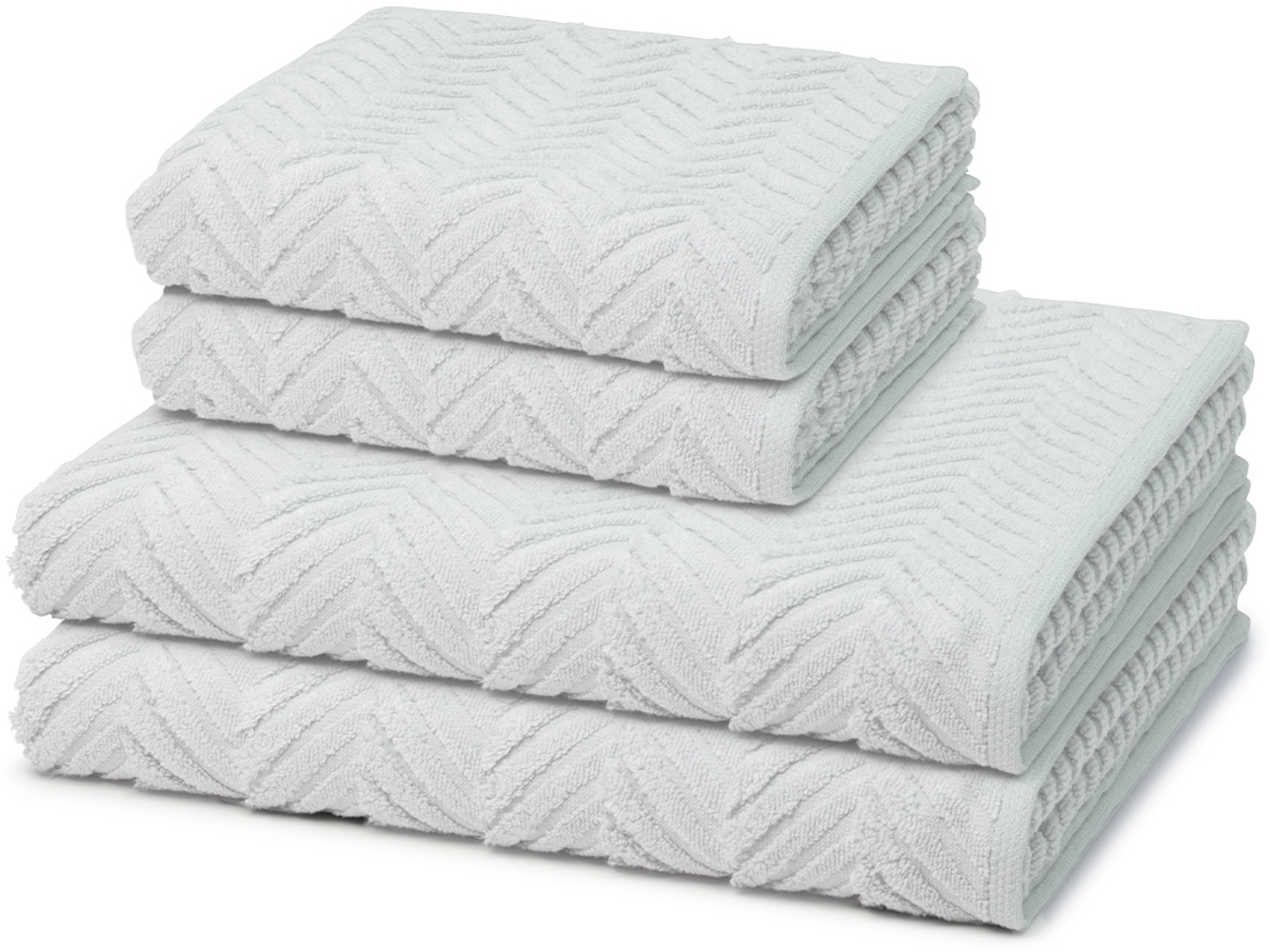 Ross Sensual Skin Zopf 4 tlg. Frottier-Set - 2 X Handtuch (50 X 100cm), 2 X Duschtuch (75 X 140cm) - 500 g/m2 - Chrom Bild 1