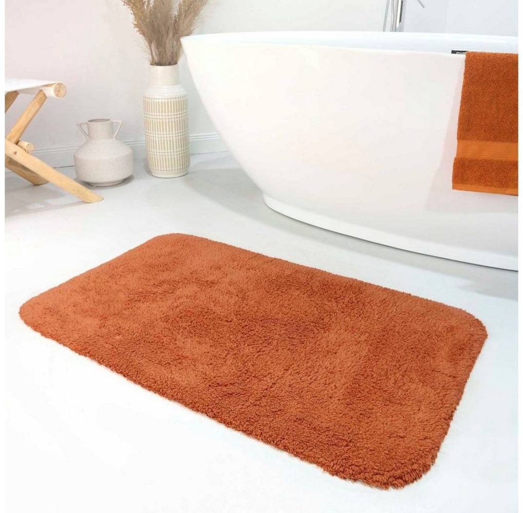 Wecon home Basics Badematte Ole WB-2721, Höhe 20 mm, fußbodenheizungsgeeignet, Baumwolle, 100% Baumwollflor, waschbar, einfarbig, Badezimmerteppich Bild 1