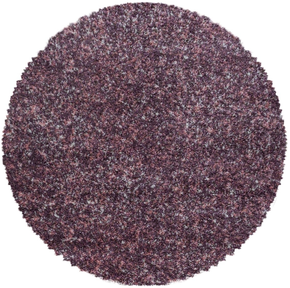 Hochflor Teppich Enrico rund - 120 cm Durchmesser - Pink Bild 1