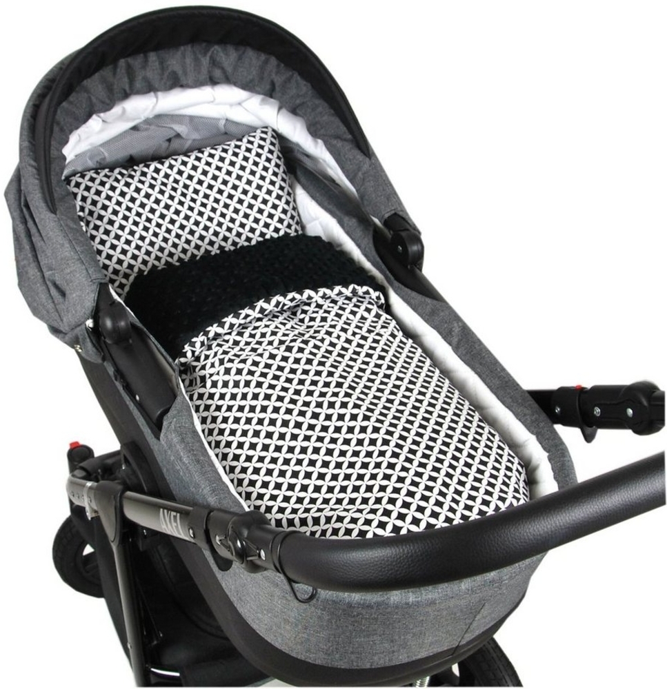 Kinderdecke BABYLUX Babydecke MINKY 2Set Kuscheldecke Decke 75 x 60cm Kinderwagen, BabyLux, MP107 - Schwarz + Marokko Bild 1
