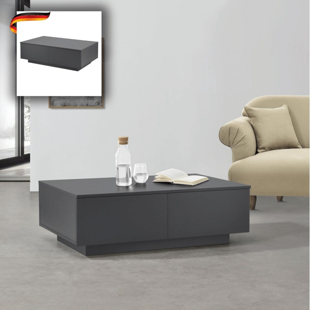 DELUKE® Couchtisch mit Stauraum PATO - Mit Schublade Sofatisch eckig Stubentisch Wohnzimmertisch Kaffeetisch Beistelltisch rechteckig Tisch für Couch Bild 1