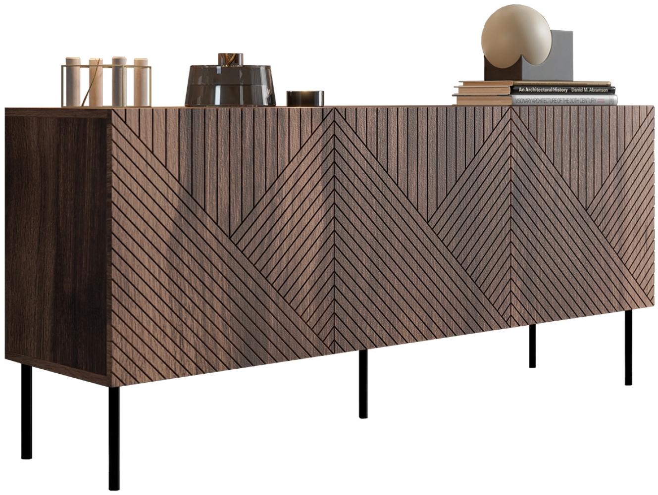 Mirjan24 'Aropo' Sideboard, Laminatplatte Nuss Warmia, 70 x 42 x 150 cm Bild 1