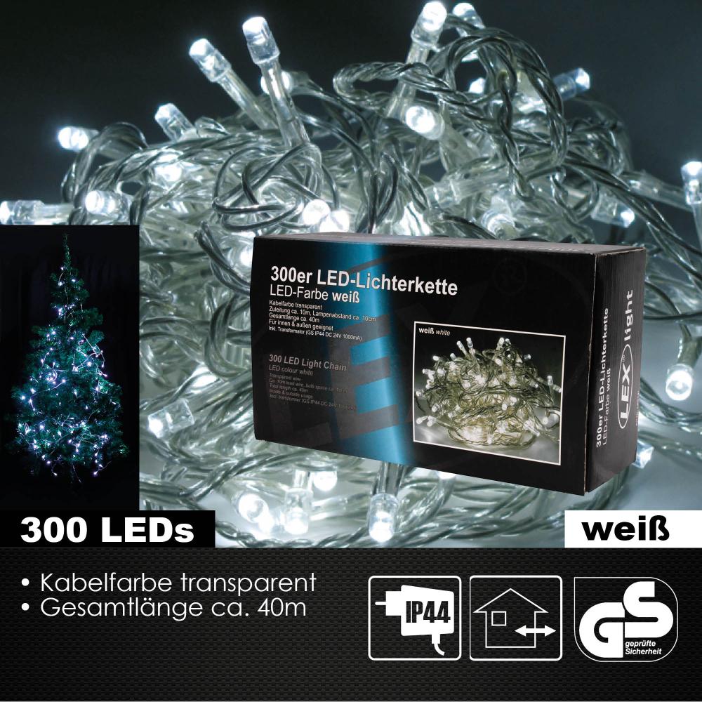 300er LED Lichterkette Außen Innen Partylichterkette Weihnachtslichterkette weiß Bild 1