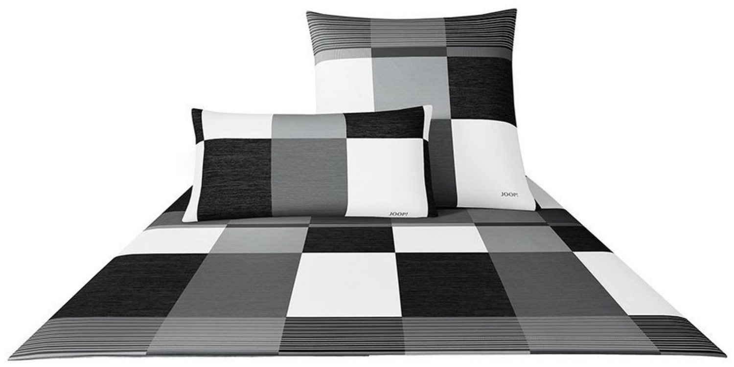 JOOP 'Plaza' Bettwäsche Squares, Black, 155x220 cm + 80x80 cm Bild 1