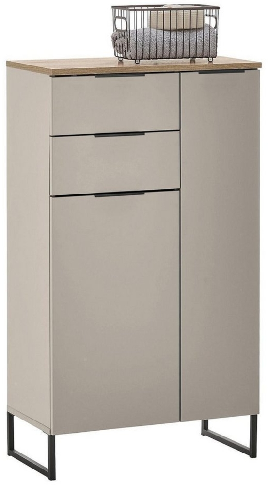 Bega Consult Midischrank DENVER, 2 Türen, 2 Schubladen, Beige, Evoke Eiche Dekor, B 60 x H 106 x T 32 cm Bild 1