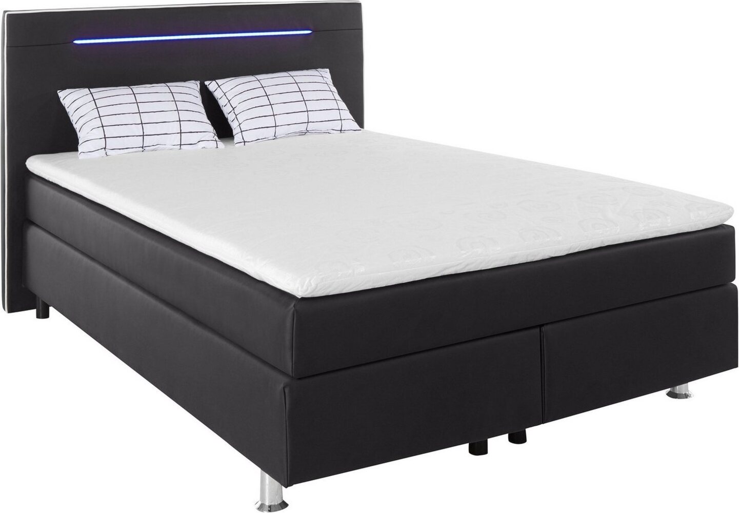 COLLECTION AB Boxspringbett, inkl. LED-Beleuchtung, Topper und Kissen Bild 1