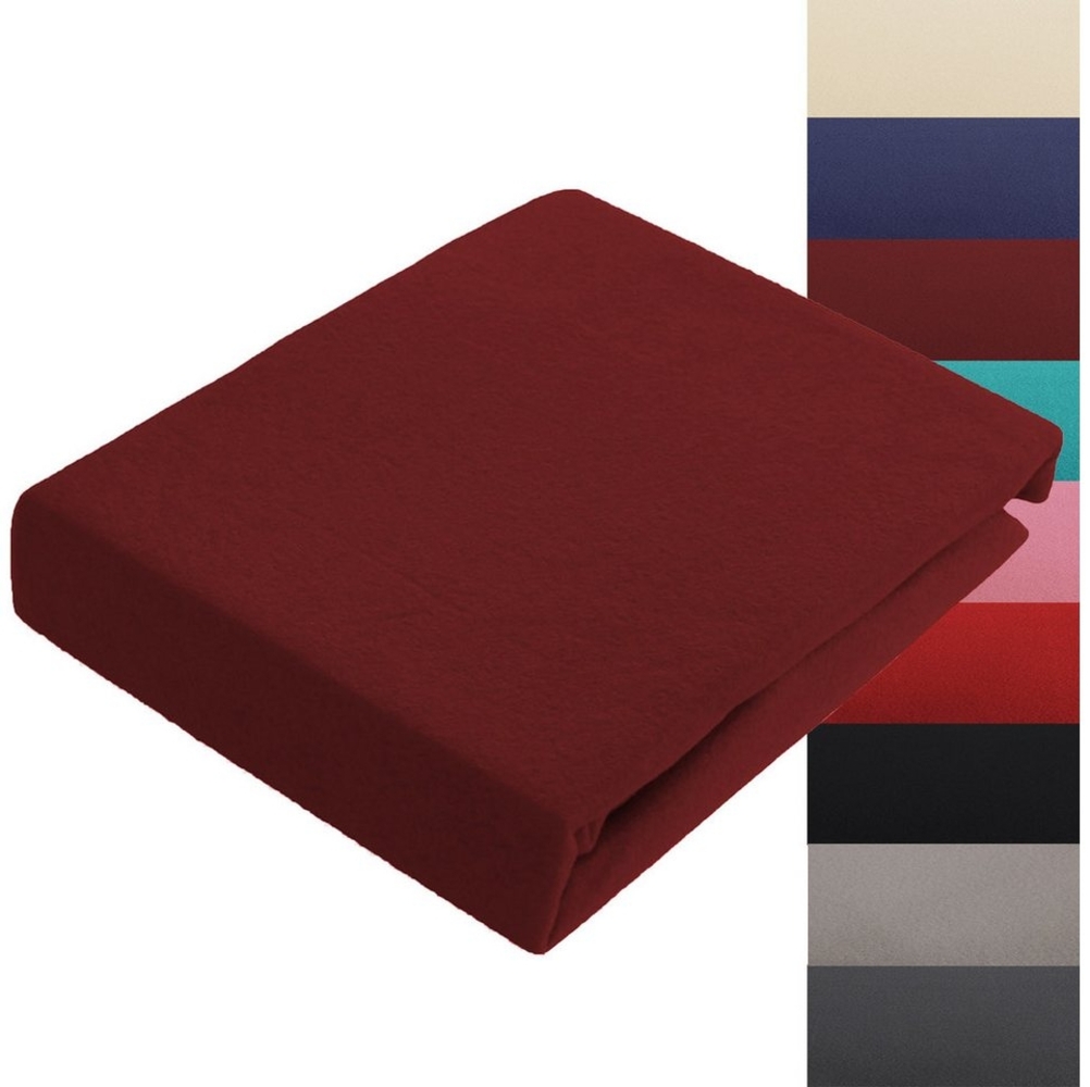 Buymax Spannbettlaken Thermo Fleece Winter Flausch Bettlaken Spannbetttuch, Microfaser, Gummizug: Rundum-Gummizug, 140x200-160x200 cm Spannbetttuch Teddyflausch, Bordeaux Bild 1