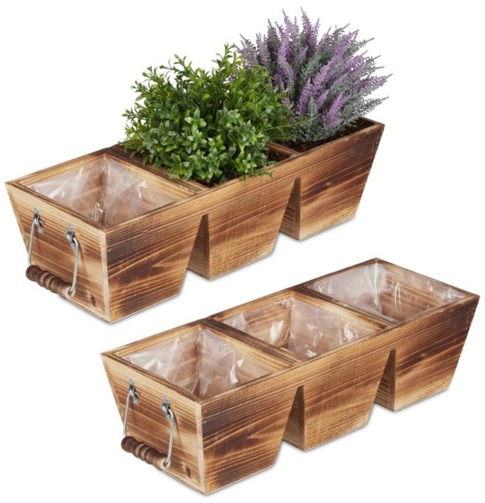 Holz Blumenkasten mit 3 Fächern 10037616 Bild 1