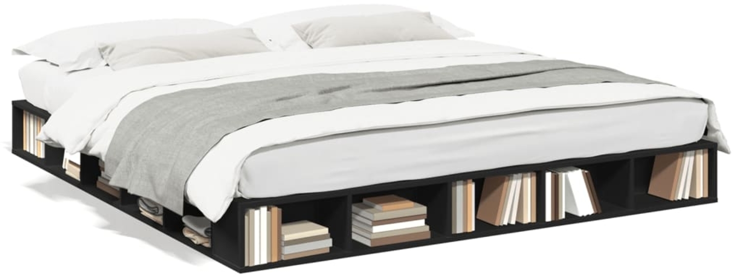 vidaXL Bettgestell Schwarz 200x200 cm Holzwerkstoff 3280448 Bild 1