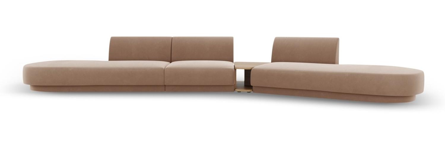 Micadoni Modulares Sofa Miley 5-Sitzer ohne Armlehnen Rechts Samtstoff Cappuccino Bild 1