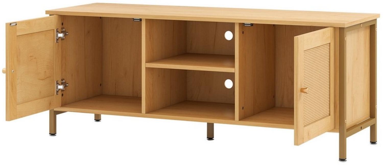 KOMFOTTEU TV-Schrank Fernsehtisch mit offenen Regalen, 120 x 40 x 48 cm Bild 1