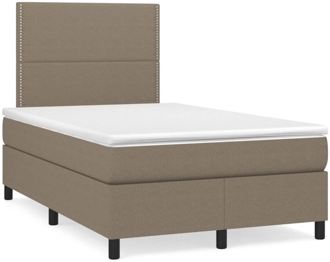 vidaXL Boxspringbett mit Matratze Taupe 120x190 cm Stoff 3269878 Bild 1