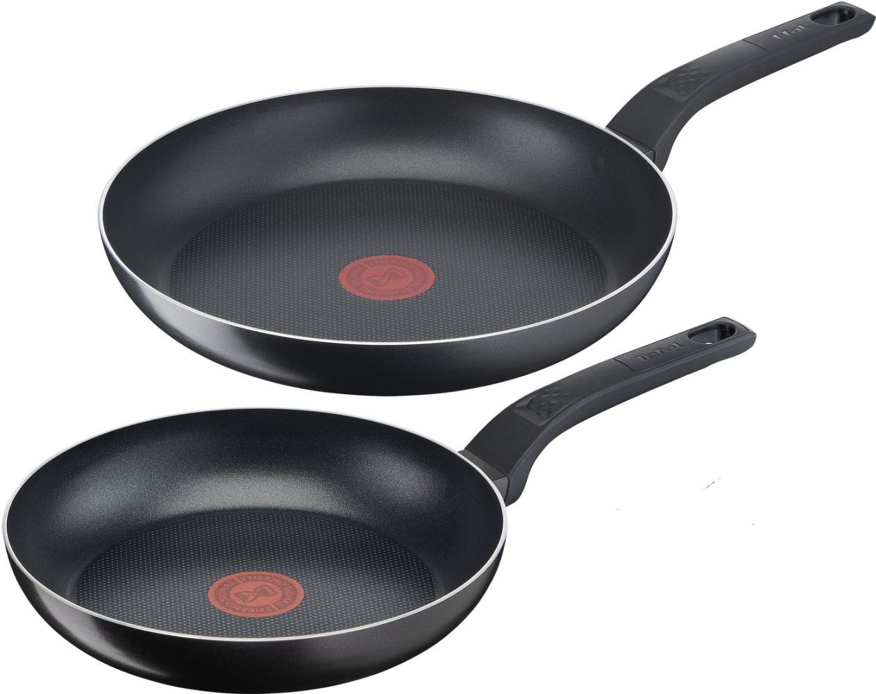 Tefal 'Easy Cook & Clean' Bratpfannen-Set mit Temperaturindikator, Aluminium schwarz, Ø 24 cm, Ø 28 cm Bild 1