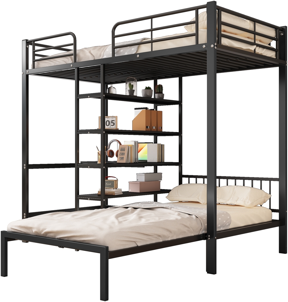 ComfortXL Etagenbett-B027, Metall, Schwarz, 200x90x180cm Bild 1