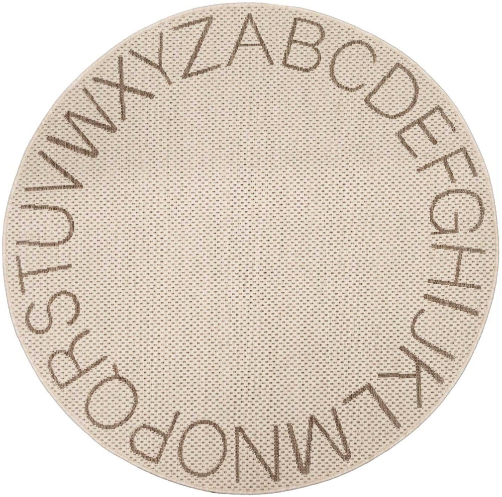 Primaflor-Ideen in Textil Kinderteppich CABANE - ABC, rund, Höhe: 3 mm, Flachgewebe, ABC Buchstaben Bordüre, In- und Outdoor geeignet Bild 1