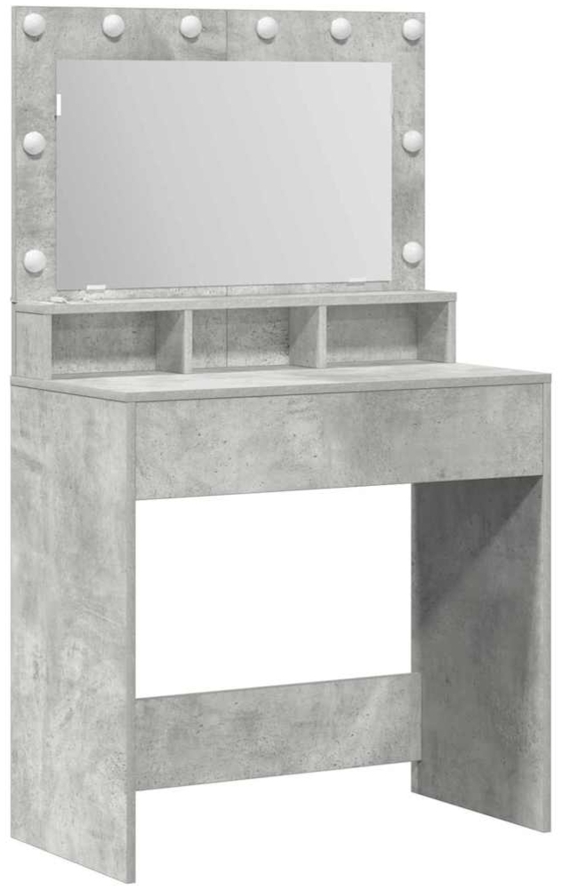 vidaXL Schminktisch mit Regal Betongrau 79 x 41 x 135 cm Holzwerkstoff 865112 Bild 1