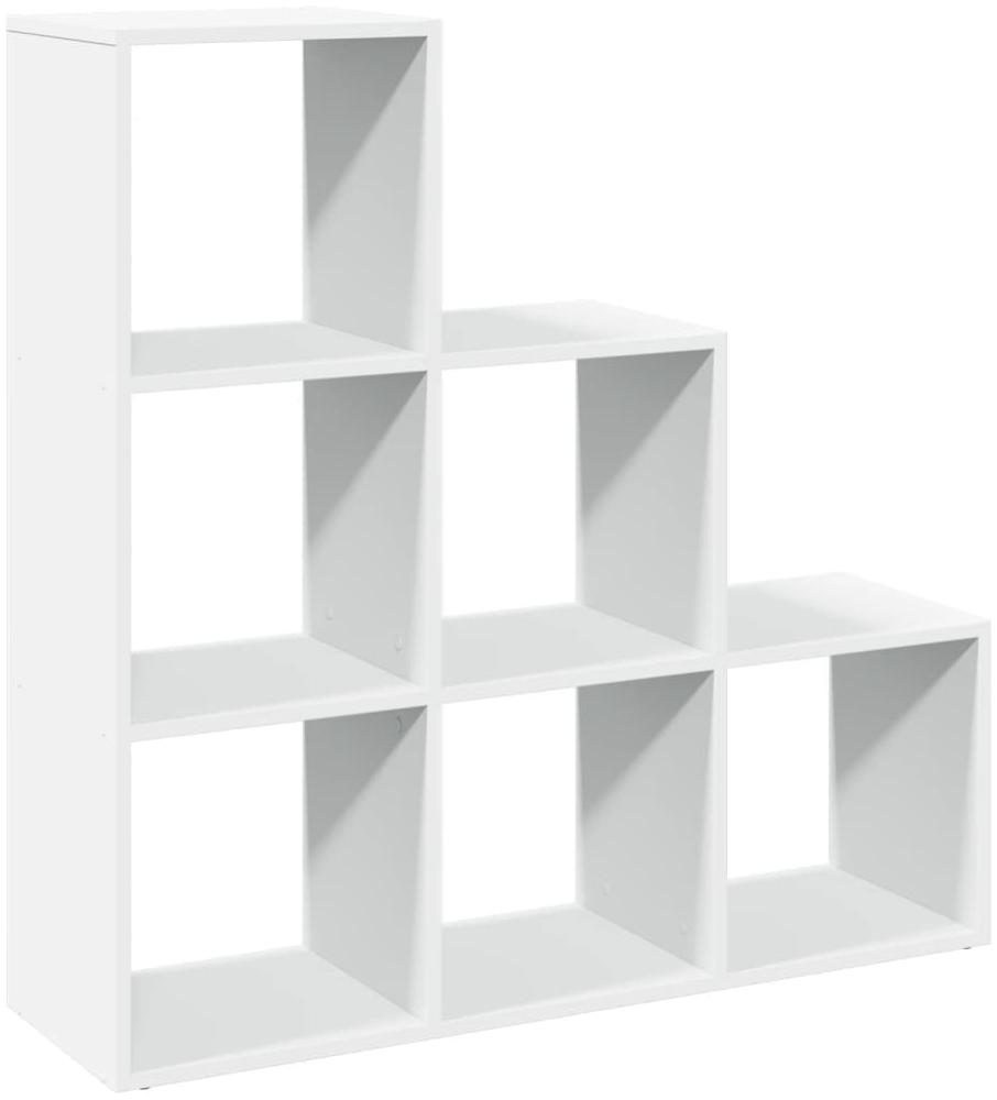 vidaXL Raumteiler-Bücherregal 3 Etagen Weiß 99x29x99 cm Holzwerkstoff 857958 Bild 1