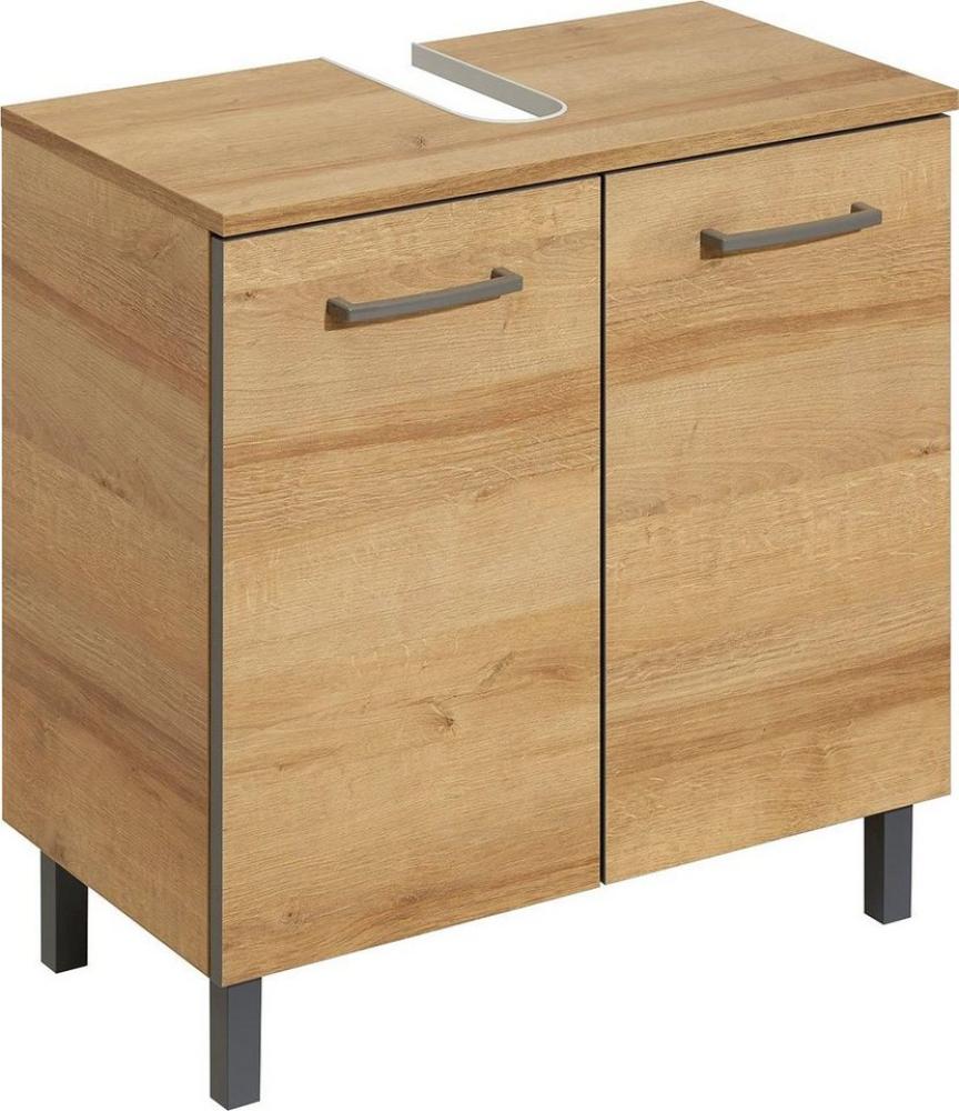 Saphir Waschbeckenunterschrank Quickset 919 Unterbeckenschrank, Riviera Eiche quer Nachbildung Waschbeckenschrank inkl. Türdämpfer, 60 cm breit, ohne Waschbecken Bild 1