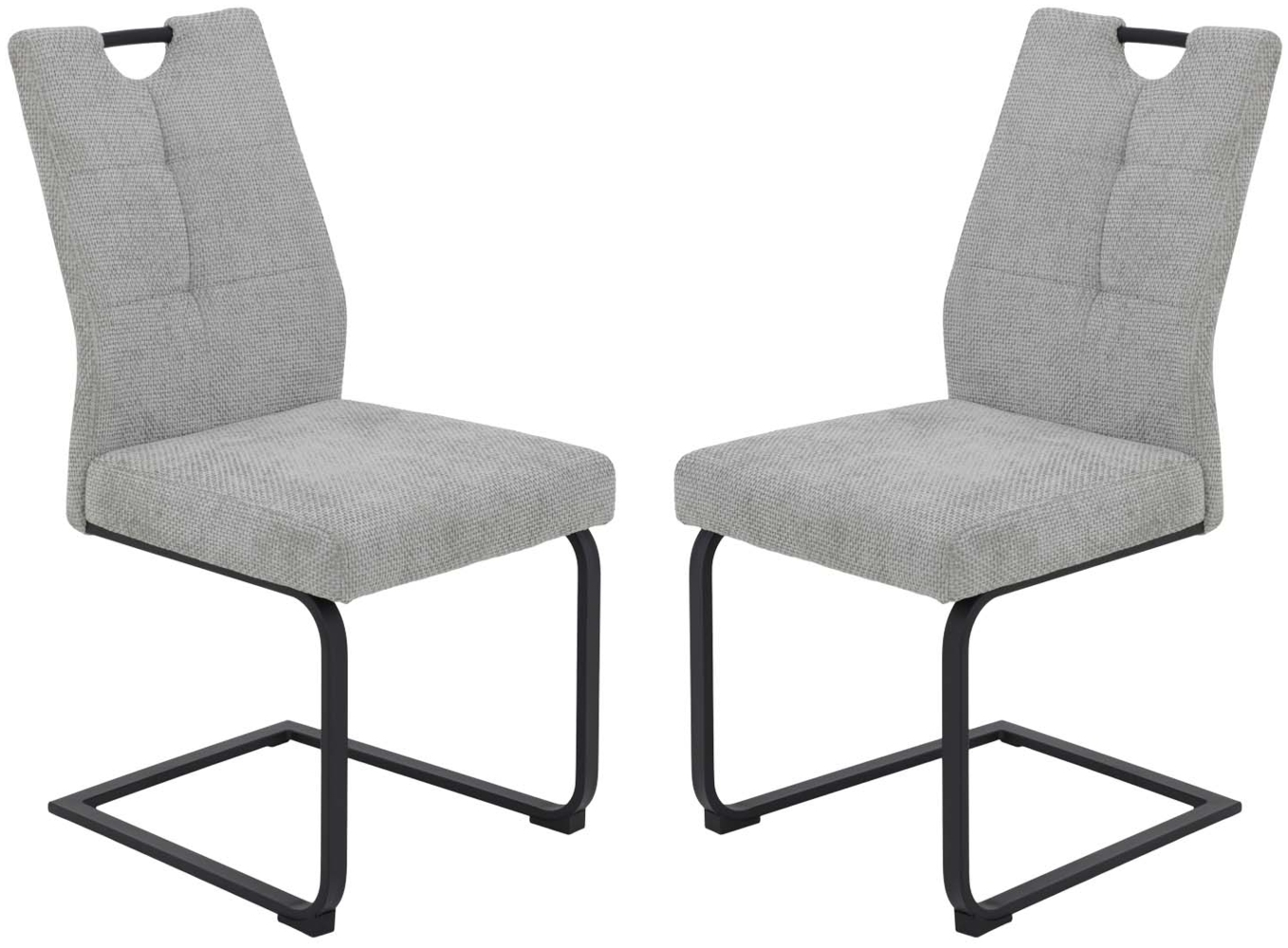 2er Set XL Schwingstuhl Malea - Webstoff Grau Bild 1