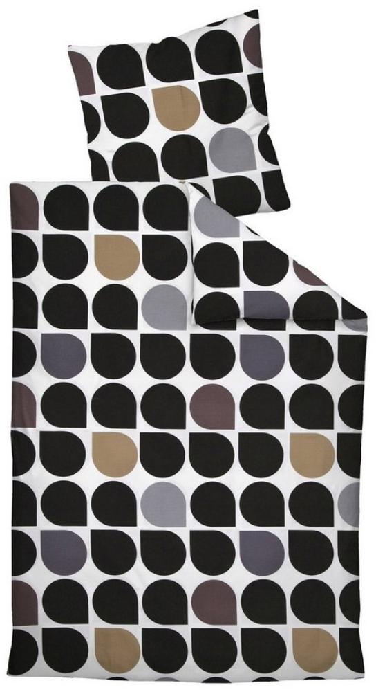 Janine J.D. Mako-Satin Bettwäsche 135x200 Punkte Tropfen Retro schwarz 87093-08 Bild 1