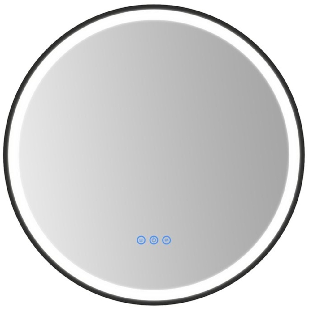 AQUABATOS Wandspiegel Badspiegel Badezimmerspiegel Led Spiegel Bad rund mit Beleuchtung, schwarz,Touch,Kaltweiß,Neutralweiß,Warmweiß,Anti-Beschlag Bild 1