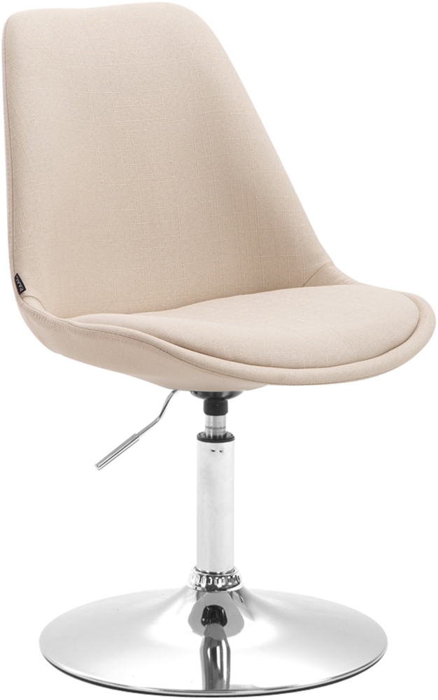 CLP Esszimmerstuhl Maverick Stoff drehbar und stufenlos verstellbar,creme chrom Bild 1