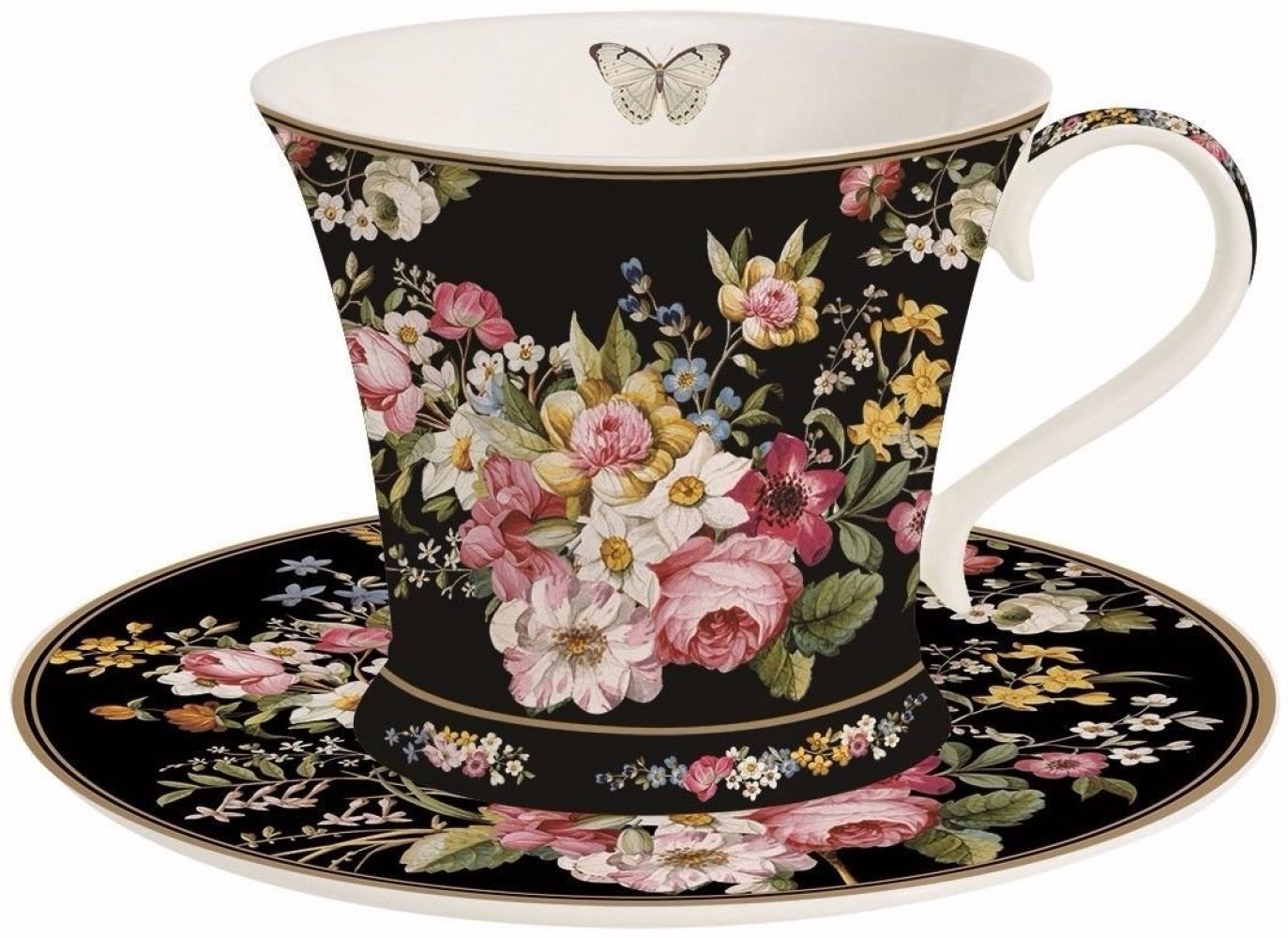 Easy Life Eine Tasse mit Untertassenn, Porzellan, Mehrfarbig, 17. 5x17. 5x11 cm Bild 1