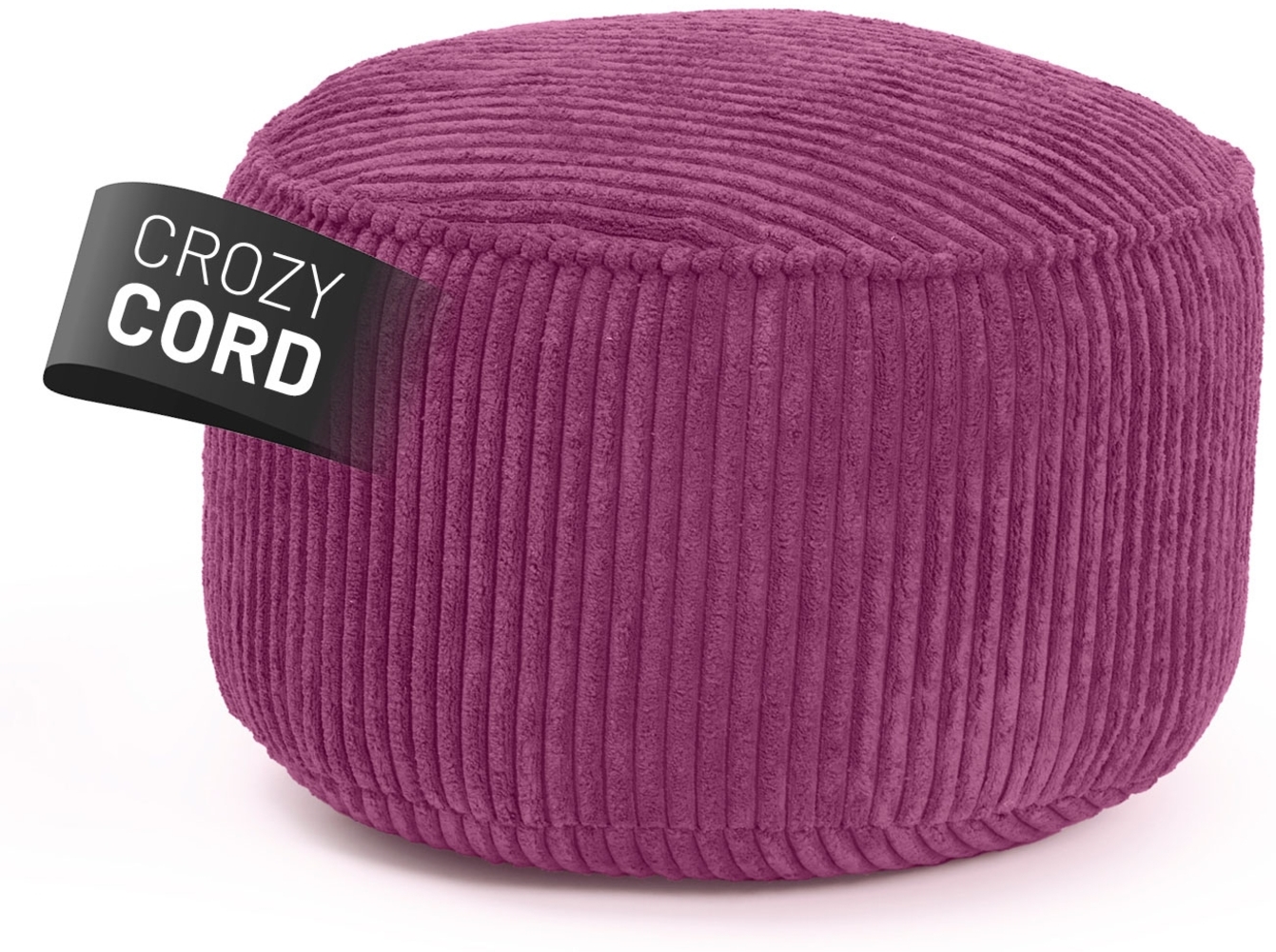 LUMALAND Sitzsack Pouf (Cord-Reihe), 50L - Bezug waschbar - Hocker & Ablage in 1 - Weinrot Bild 1