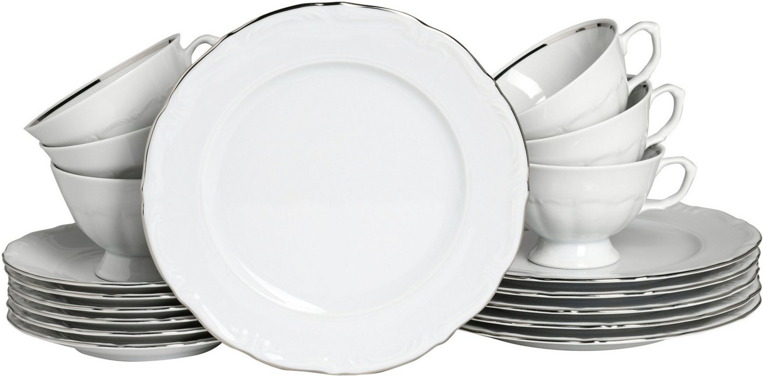CreaTable Kaffeeservice Maria Theresia, KaffeeService 18-tlg (18-tlg), 6 Personen, Porzellan, Traditionelle Porzellanform Bild 1