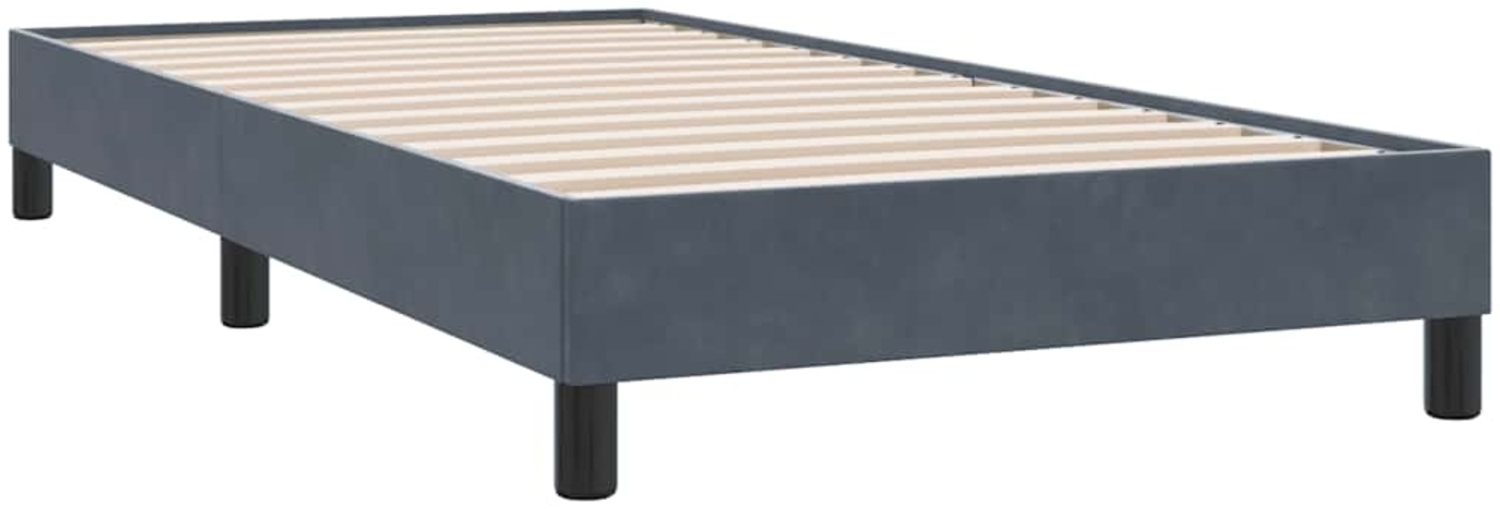 vidaXL Bettgestell ohne Matratze Dunkelgrau 90x220 cm Samt 4101386 Bild 1