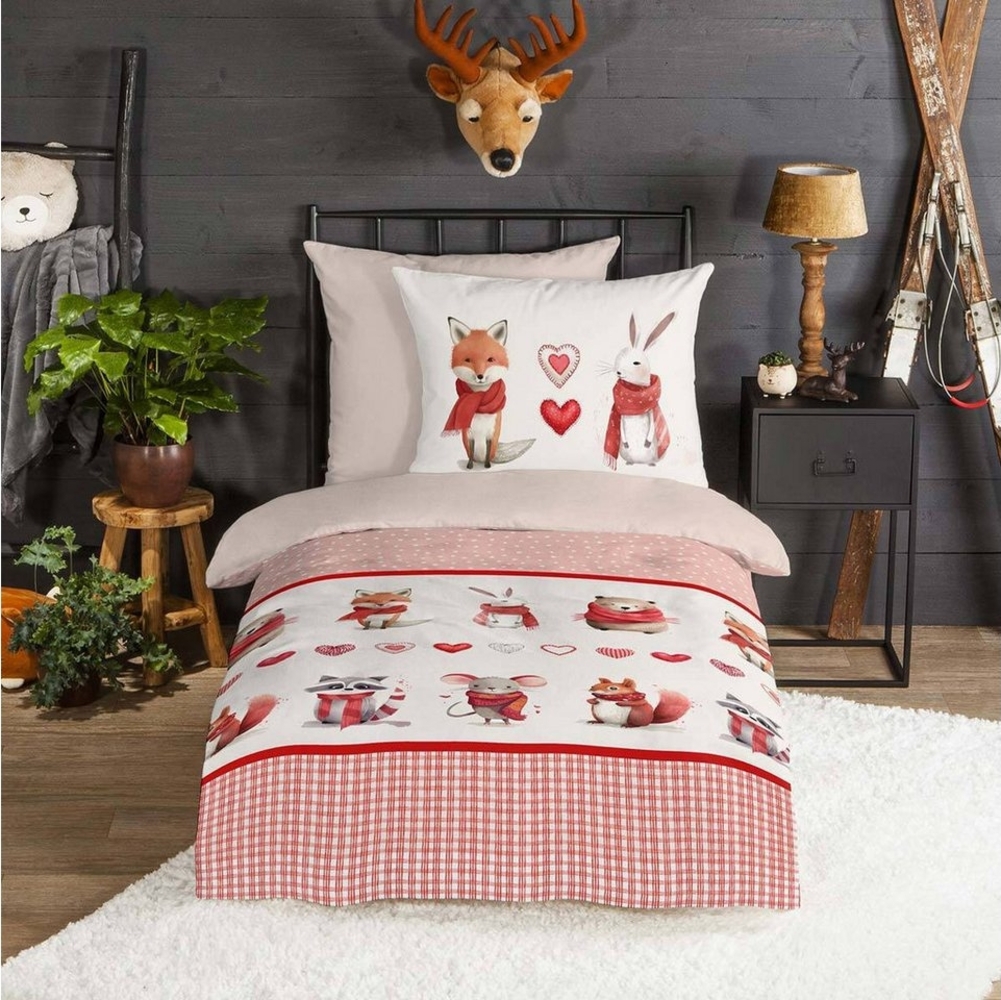 TRAUMSCHLAF Bettwäsche Fuchs Hase, Flanell, 2 teilig, besonders weich und warm Bild 1