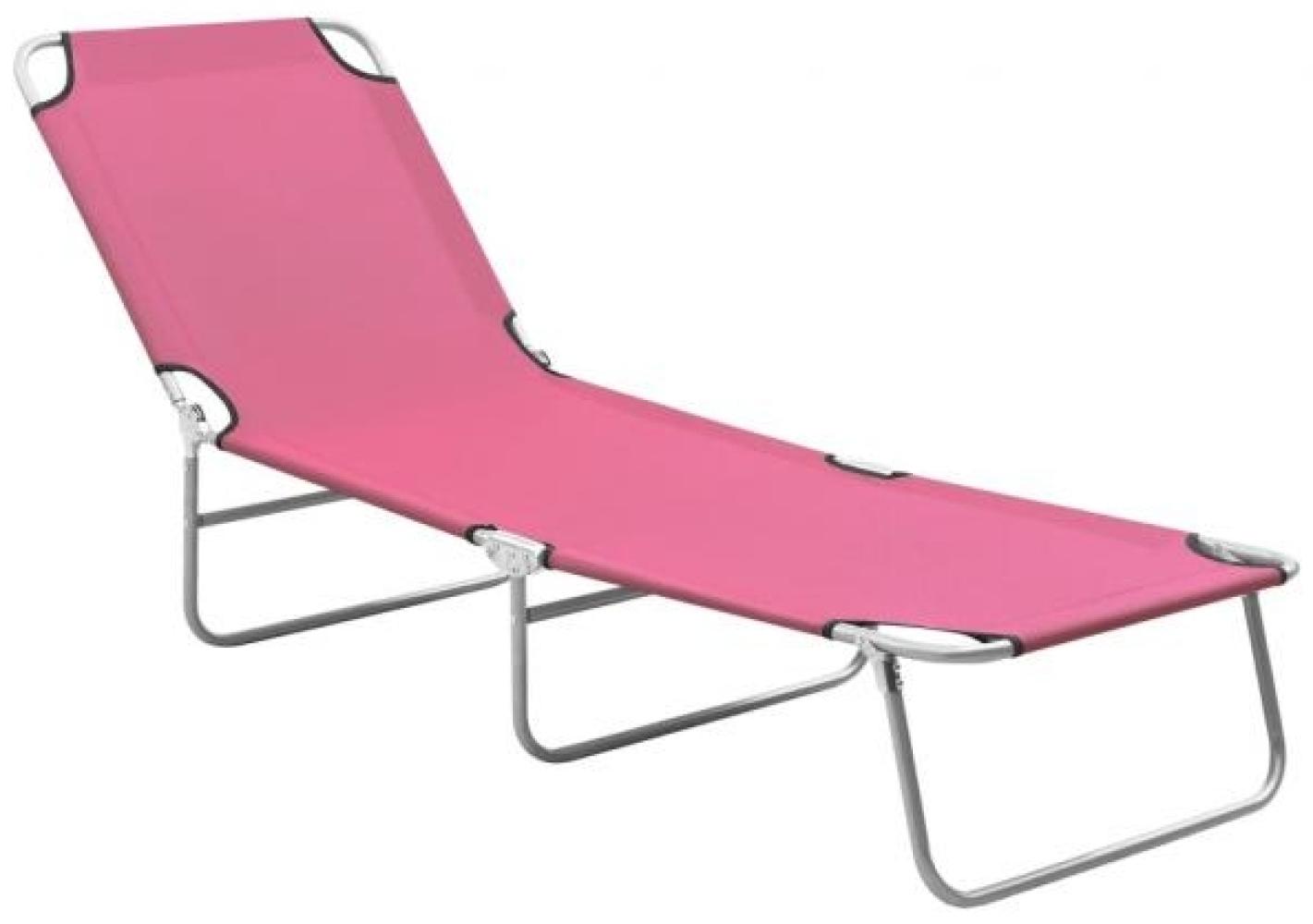 vidaXL Klappliege Stahl und Stoff Rosa 310330 Bild 1