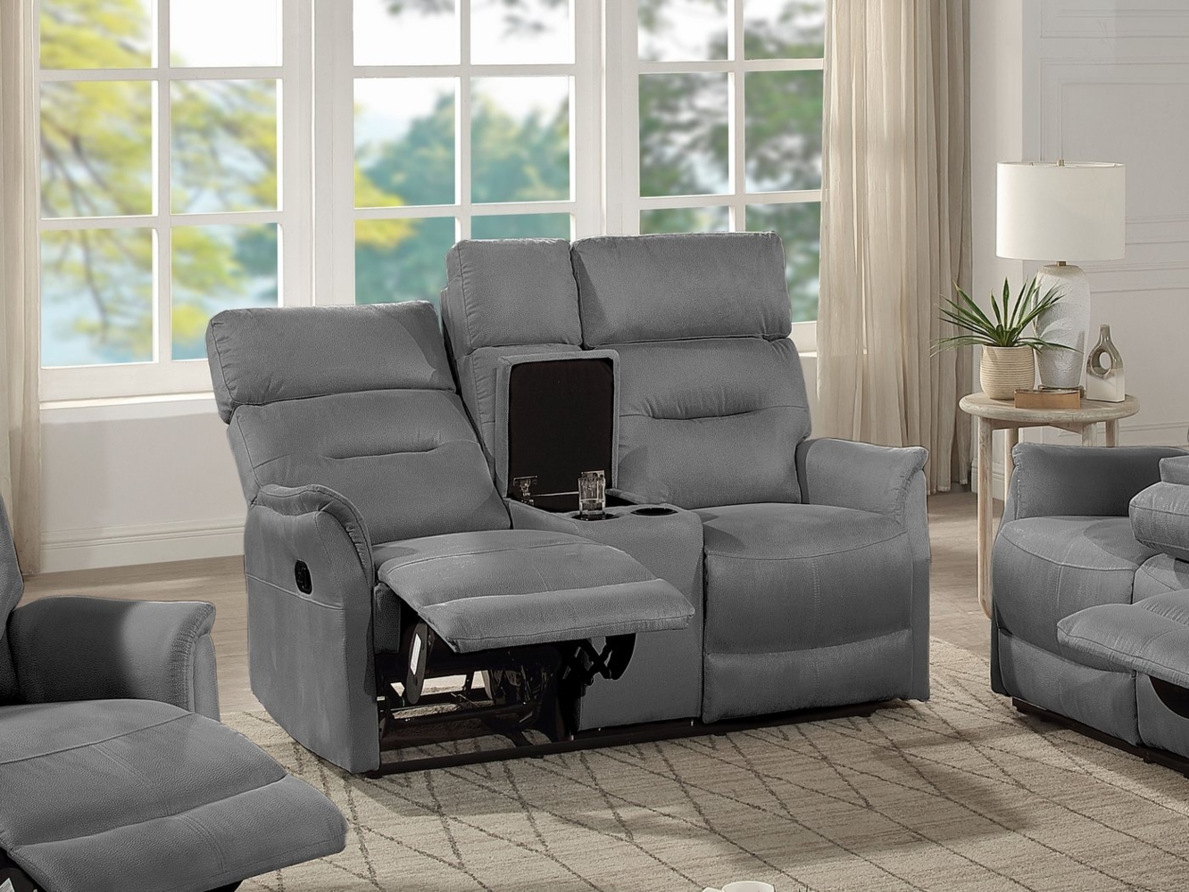 ATLANTIC home collection 2-Sitzer Falk, Zwei Relaxfunktionen, Mittelkosole mit Stauraum und Getränkehalter Bild 1