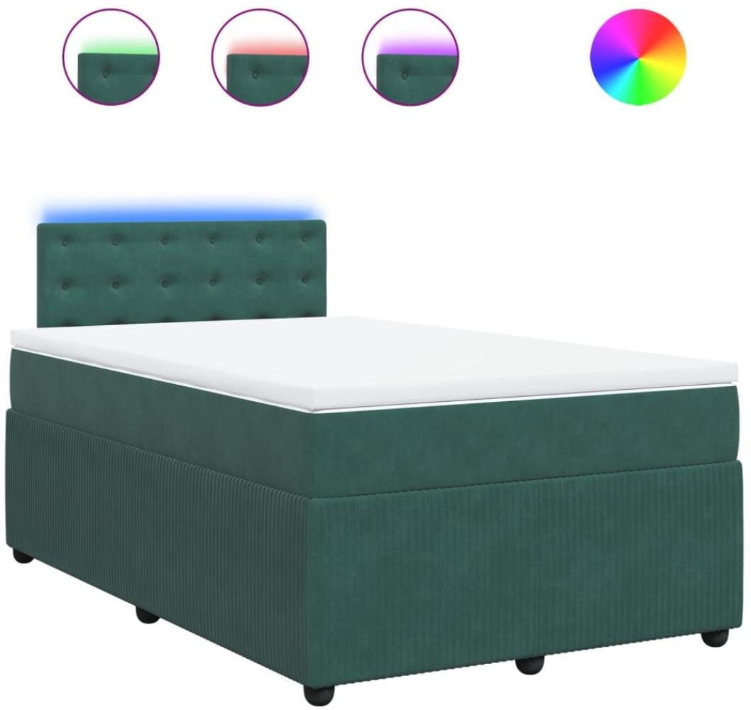 vidaXL Boxspringbett mit Matratze Dunkelgrün 120x200 cm Samt 3290025 Bild 1