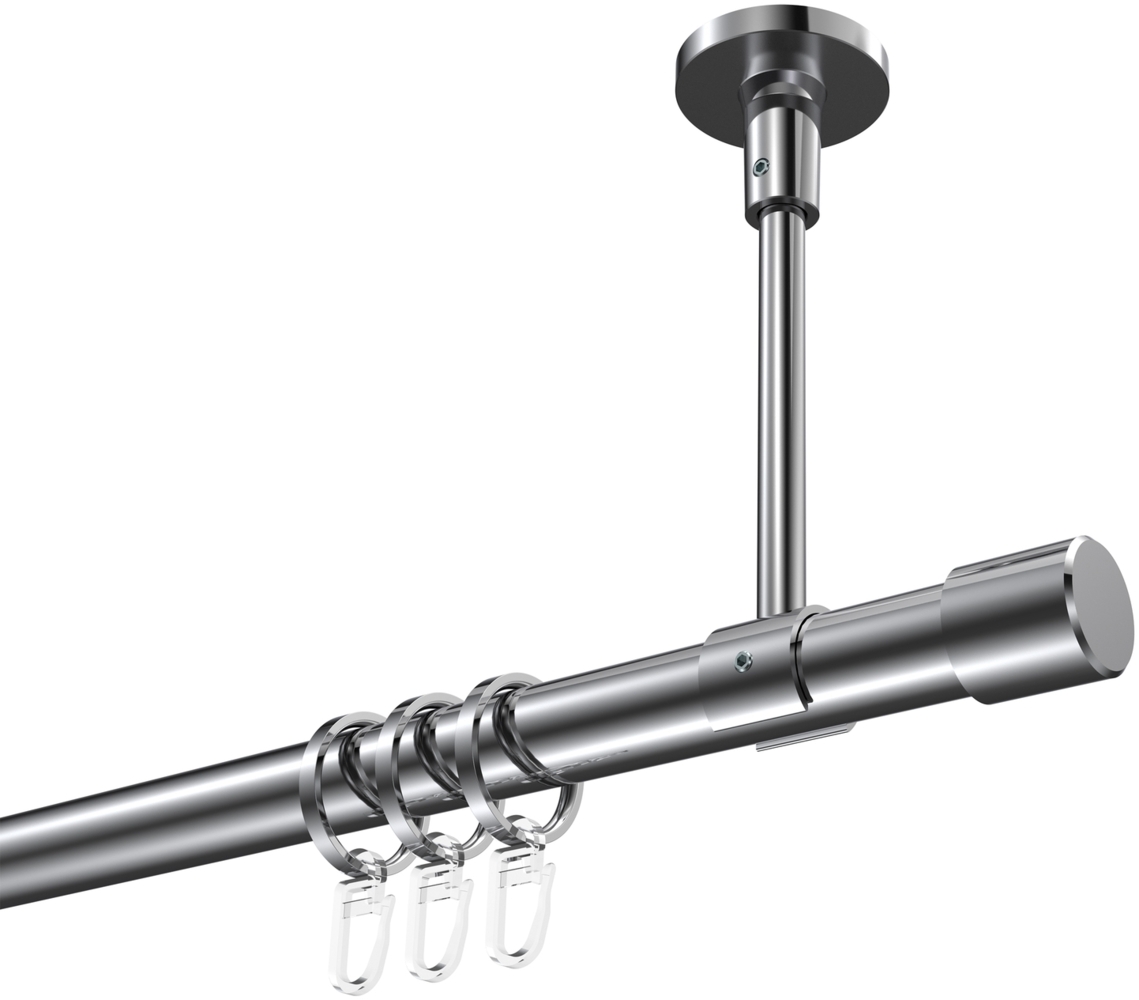Gardinenstangen-Set Sonette Santo 540 cm (geteilt in 3 x 180 cm), 1-läufig, 20 mm Ø Chrom Bild 1