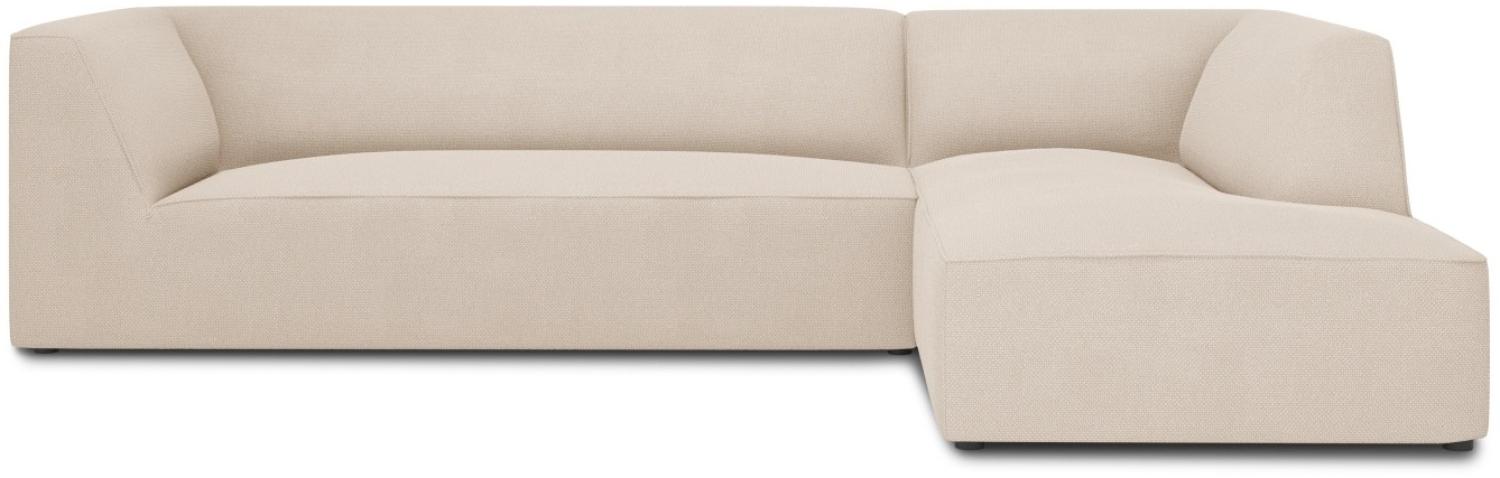 Micadoni 4-Sitzer Modular Ecke rechts Sofa Ruby | Bezug Beige | Beinfarbe Black Plastic Bild 1