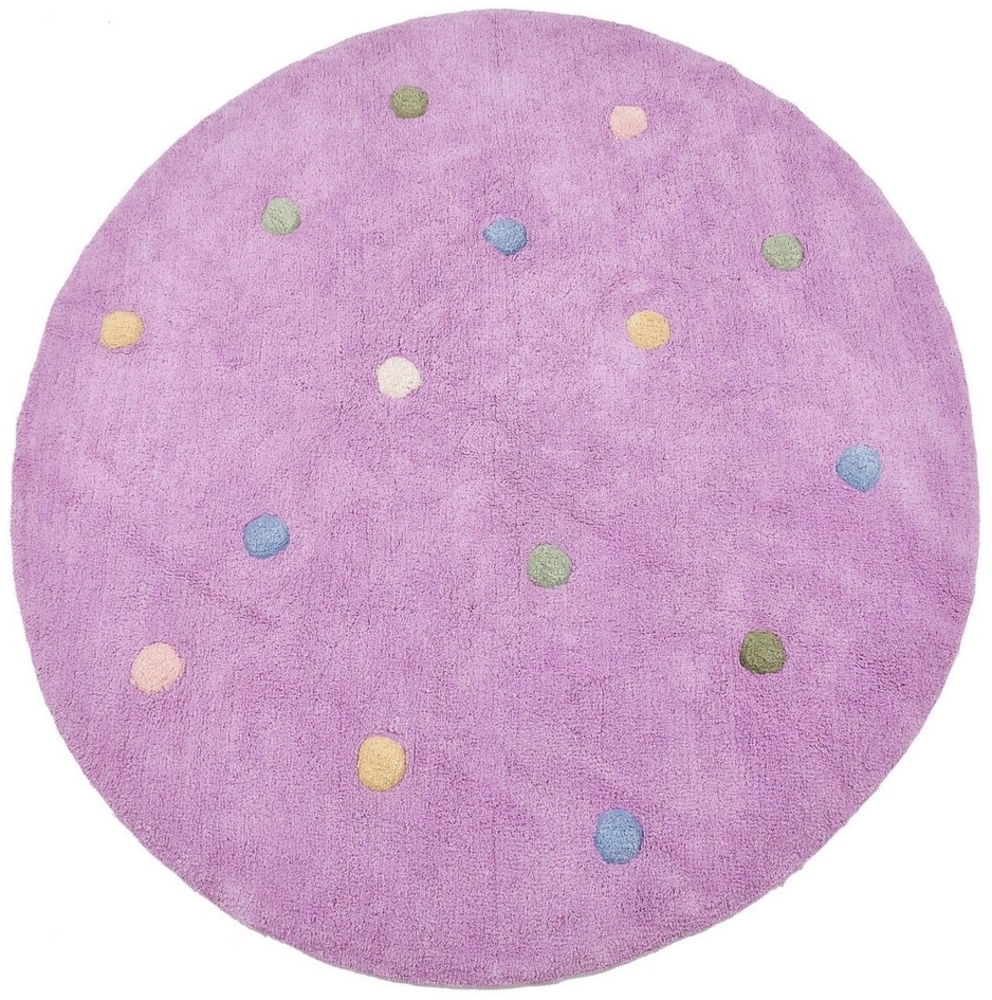 LIVONE Happy Rugs for Kids Kinderteppich Wheel rund, rund, Höhe: 12 mm, 100% Baumwolle mehrfarbig gemustert Bild 1