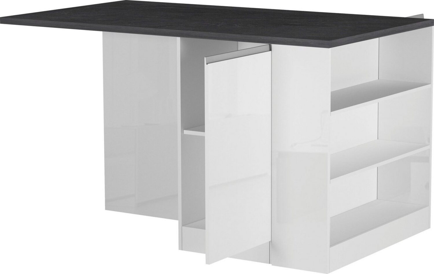 KOCHSTATION Kücheninsel KS-Sole, Breite 160 cm, 2 Türen, 4 offene Fächer Bild 1