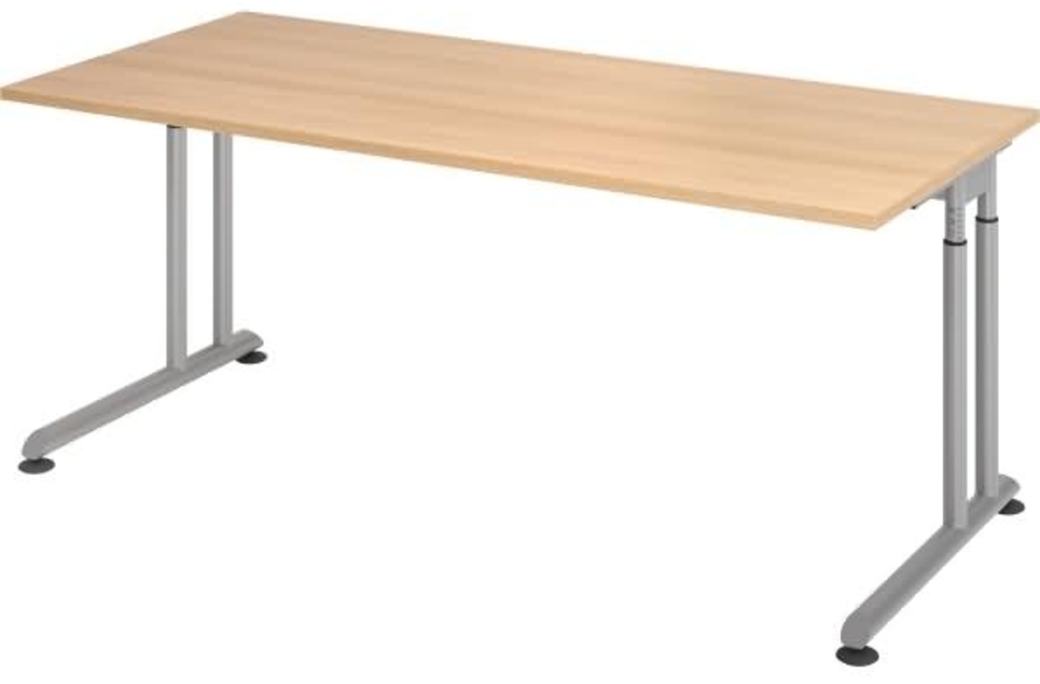 Schreibtisch C-Fuß 180x80cm Eiche/Silber Bild 1