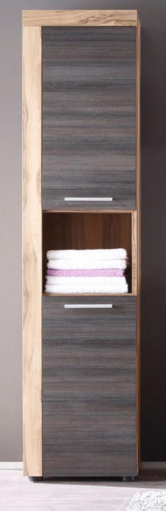 trendteam smart living 'Cancun' Badezimmer Hochschrank, Nussbaum Satin/Touchwood dunkelbraun, 36 x 184 x 31 cm Bild 1