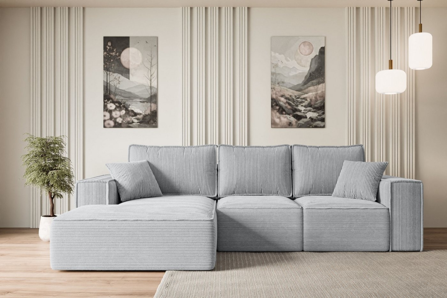 ALTDECOR Ecksofa SERRA-L-S, Couch mit Schlaffunktion, Wohnzimmer - Wohnlandschaft, Corner Sofa Bett Eckcouch Couch L-Form Schlafcouch Ausziehbar Bild 1