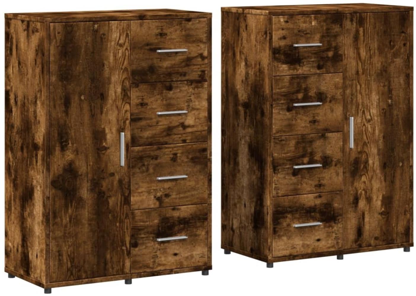 vidaXL Sideboards 2 Stk. Räuchereiche 60x31x84 cm Holzwerkstoff 3276592 Bild 1