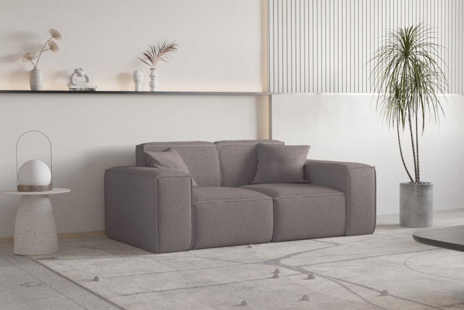 Sofa Designersofa CELES PREMIUM 2-Sitzer in Stoff Ascot Bukla Taupe Bild 1