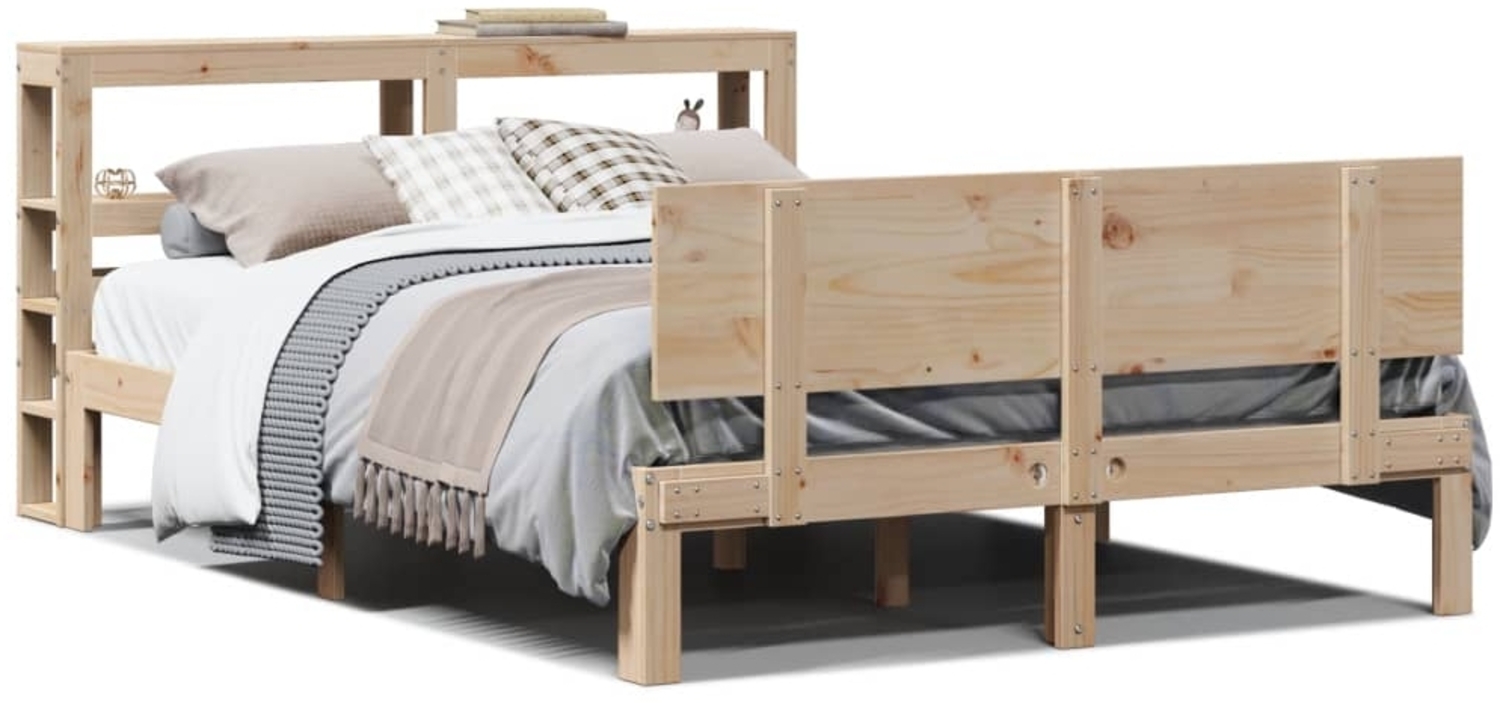 vidaXL Bettgestell mit Kopfteil ohne Matratze 140x190 cm 3306078 Bild 1