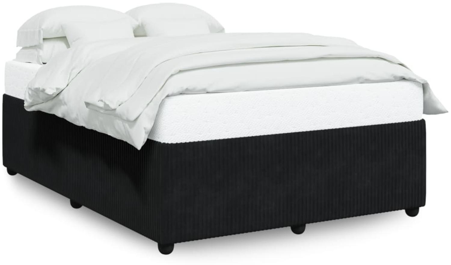 vidaXL Bettgestell ohne Matratze Schwarz 160x200 cm Samt 3285020 Bild 1