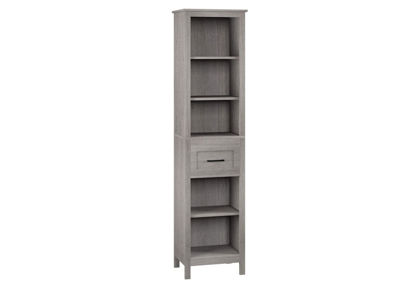 Homfa Badregal Bad-Hochschrank Badezimmerschrank, mit 5 Ablagen und Schublade, 42x31x170 cm, grau Bild 1