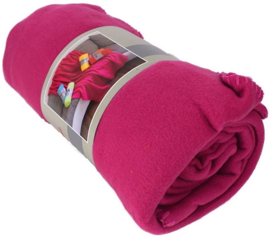 Fleecedecke Polarfleece versch. Unifarben 130x170cm Wohndecke Schlafdecke Decke pink Bild 1