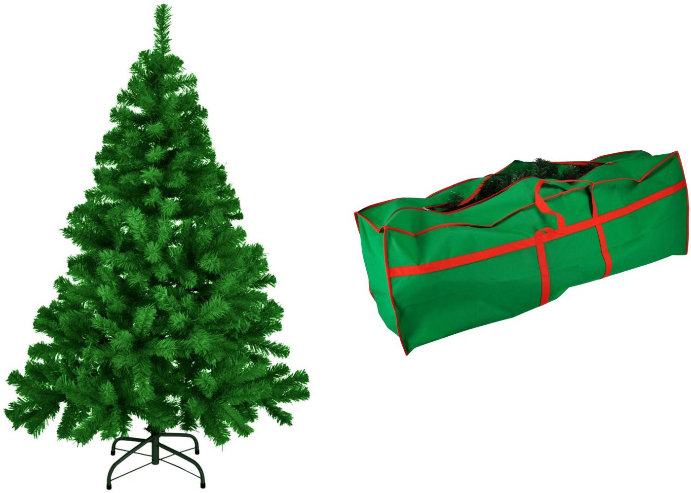 Künstlicher Weihnachtsbaum Christbaum 210 cm Grün mit Tannenbaumhülle Bild 1